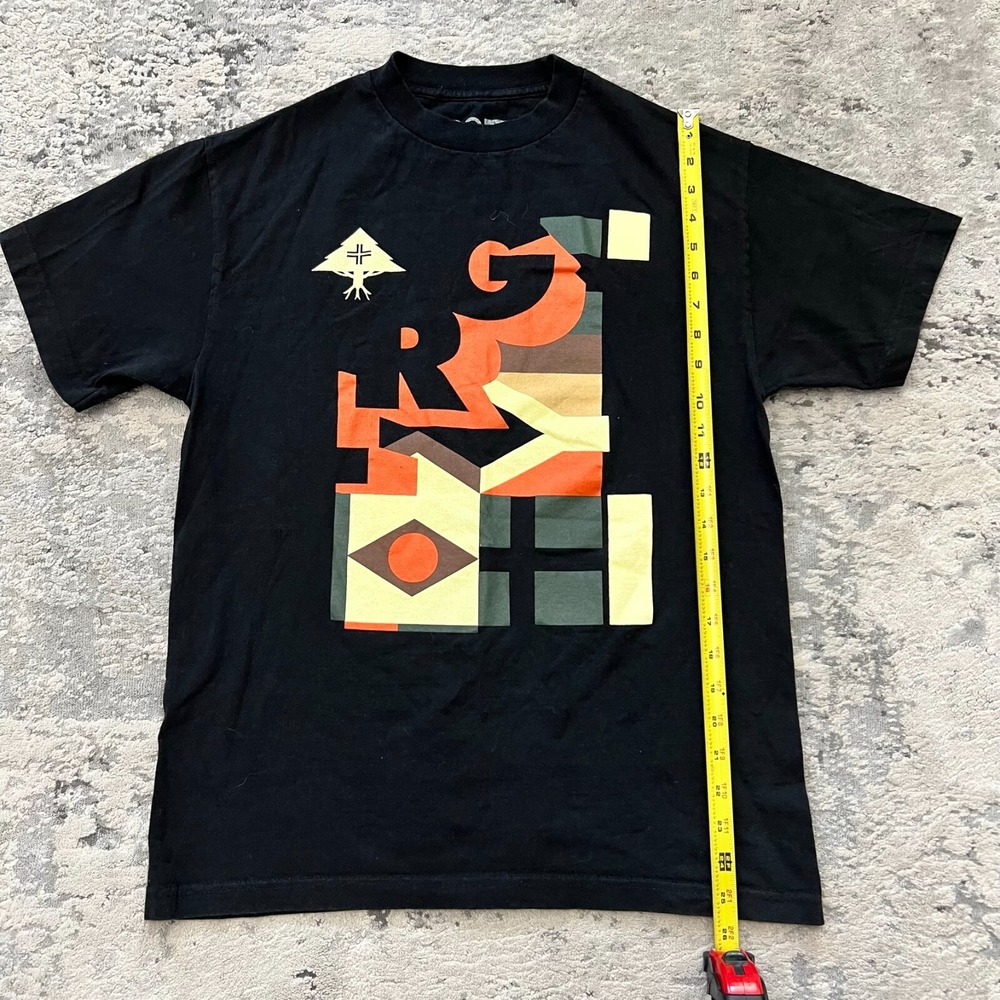 Lifted Research Group T-Shirt Mens Medium Black LRG Abstract Cubism Adult